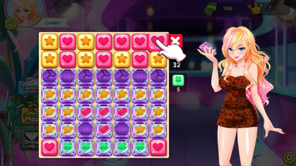 A colorful connect-3 challenge with Candy
