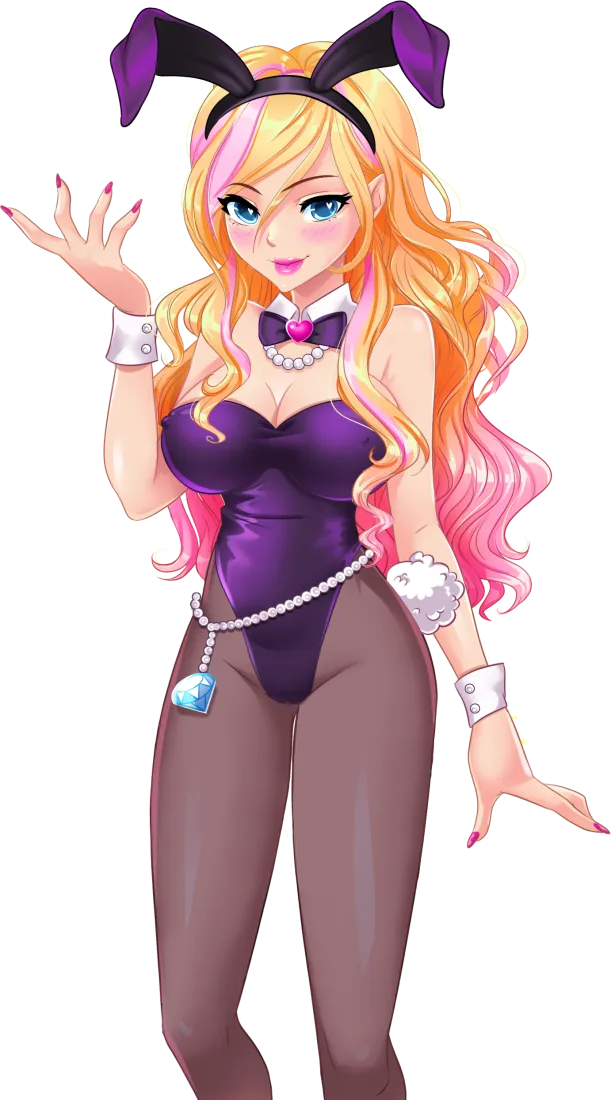 Candy in a purple bunny suit