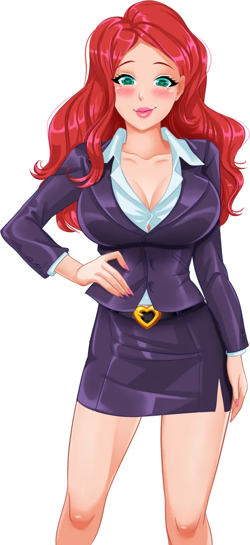 Sarah in a dark business suit