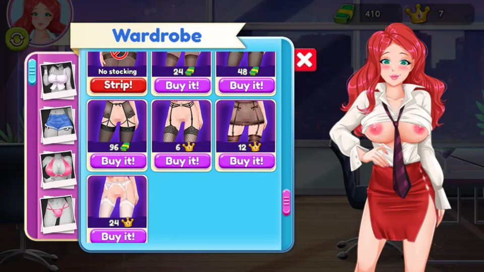 Sarah and the wardrobe customization interface